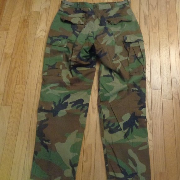 US Army Military Woodland Camo ACU Cargo Pants Medium Regular Waist 31-35" - Picture 6 of 11
